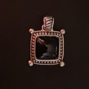 Silver tone and faux onyx pendant from premier designs. Pendant only